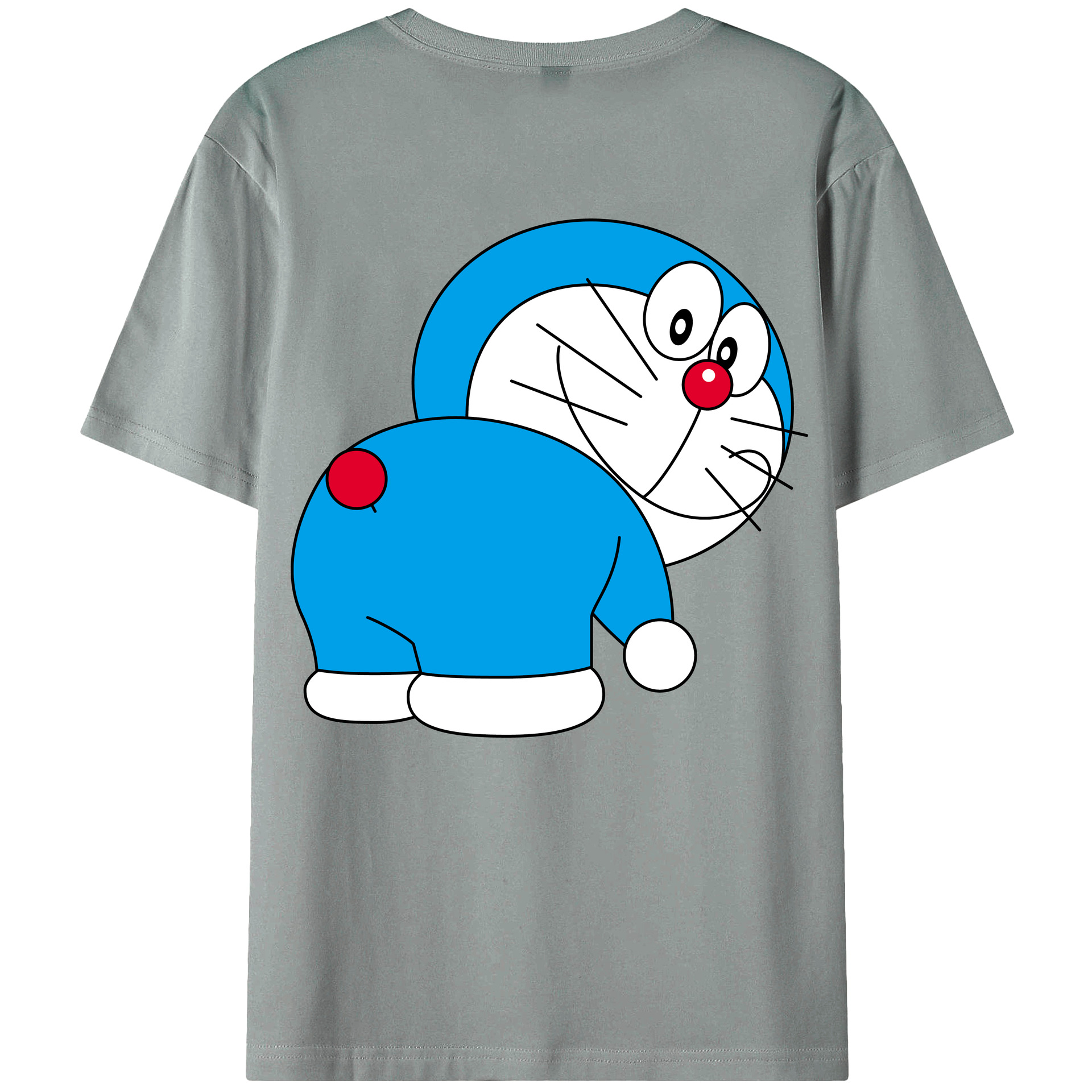 （画像用） ドラえもん Doraemon 綿100％ メンズ半袖Tシャツ（バックプリント） 通気性